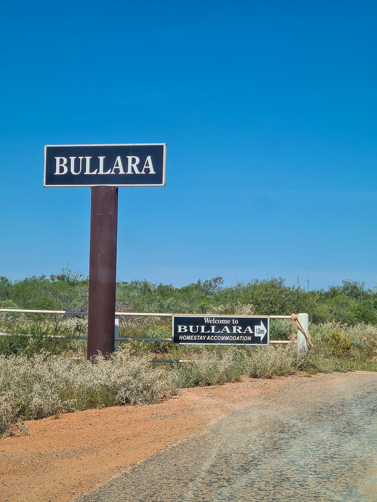 Photo of the entrance sign to Bullara Station