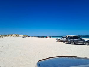 Photo of 4wd's on the beach at Five Fingers Reef