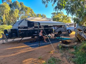 Photo of Van Cruiser under the trees at Wooramel Station